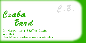 csaba bard business card